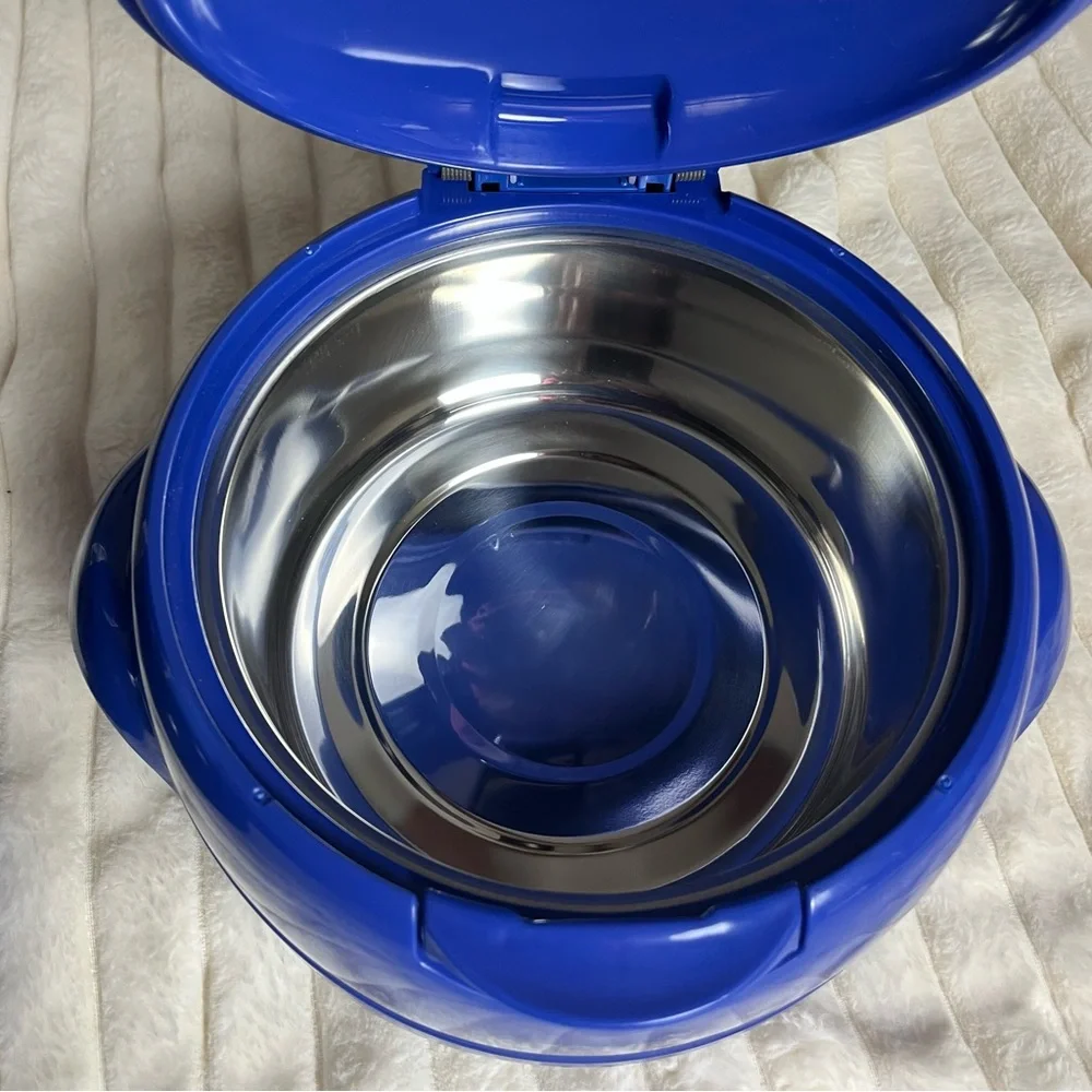 Set of 3  thermal stays hot for 4 hours cold  6 Blue Insulated bowls  NEW - Picture 5 of 5